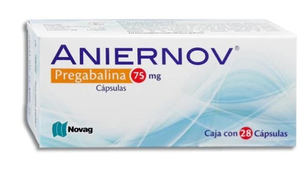 ANIERNOV Pregabalina 75mg Caja con 28 cápsulas