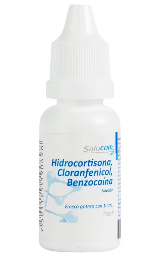 Hidrocortisona / Cloranfenicol / Benzocaína Solución Ótica 10 mL