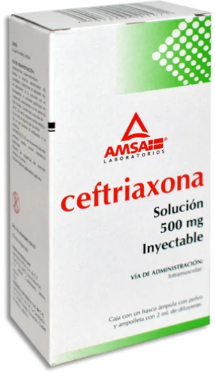 Ceftriaxona Solución Inyectable IM 500mg