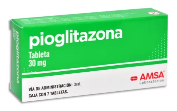 Pioglitazona Tableta 30 mg Caja con 7 tabletas