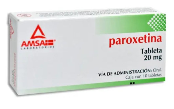 Paroxetina Tableta 20mg Caja con 10 tabletas