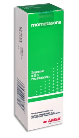 Mometasona Suspensión para Inhalación Nasal 0.05% Caja con frasco con 18ml