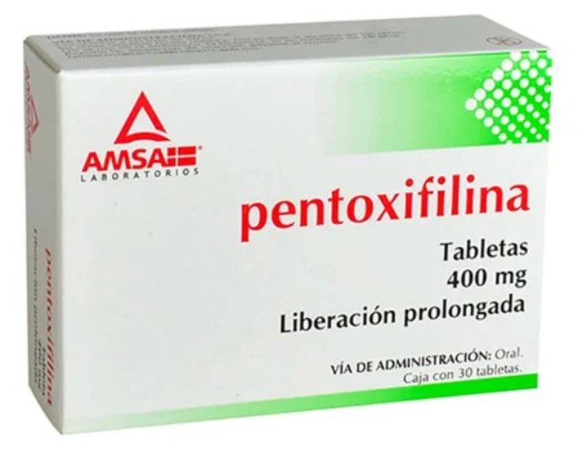 Pentoxifilina Tableta 400mg Caja con 30 tabletas de Liberación Prolongada