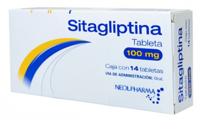 Sitagliptina Tableta 100mg Caja con 14 tabletas
