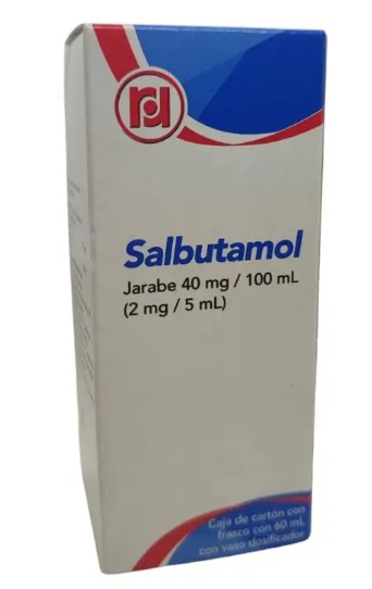 Salbutamol Jarabe 40mg/100ml Caja con frasco con 60ml