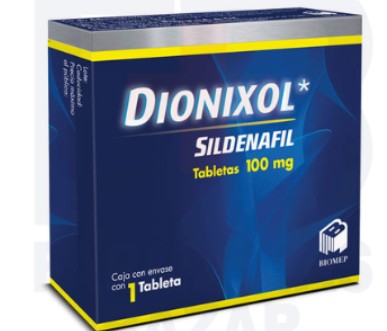 DIOXINOL Sildenafil Tableta 100mg Caja con 1 tableta