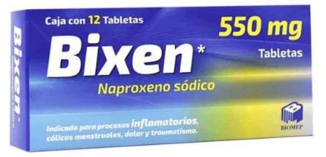 BIXEN Naproxeno Sódico Tableta 550mg Caja con 12 tabletas