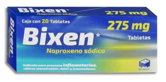 BIXEN Naproxeno Sódico Tableta 275 mg Caja con 20 Tabletas