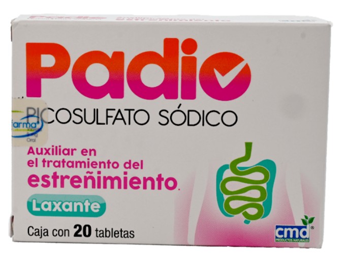 PADIO Picosulfato Sódico 5mg Caja con 20 tabletas