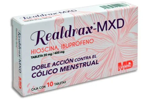 Realdrax-Mxd Hioscina / Ibuprofeno 20 mg / 400 mg Caja C/10 Tabletas
