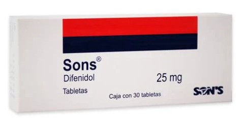 Difenidol SONS 25 mg Caja C/30 Tabletas