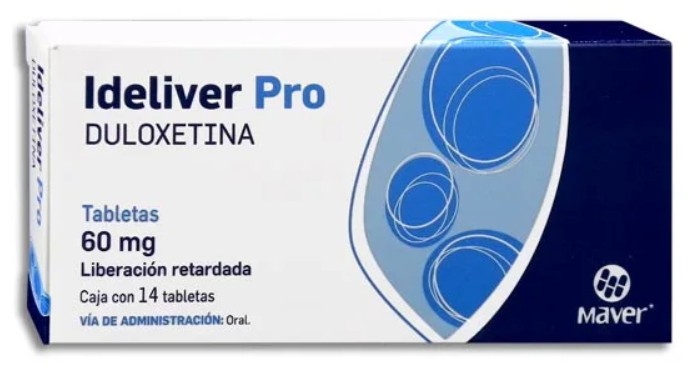 Ideliver Pro Duloxetina 60 mg Caja C/14 Tabletas