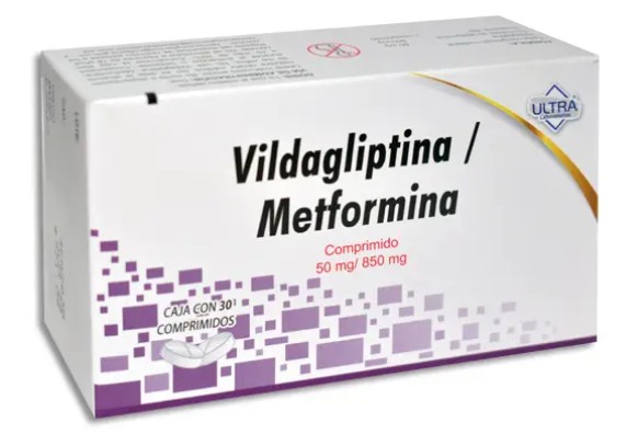 Vildagliptina/Metformina Comprimido 50mg/850mg Caja con 30 comprimidos