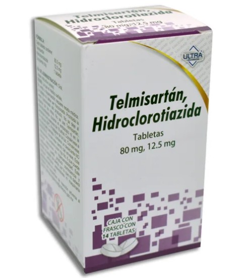 Telmisartán / Hidroclorotiazida Tableta 80mg/12.5mg Caja con 14 tabletas