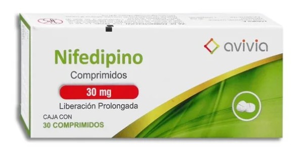 Nifedipino Comprimido liberación prolongada 30mg Caja con 30 comprimidos