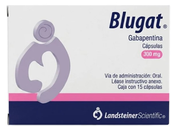 Blugat Gabapentina 300 mg Caja C/15 Cápsulas