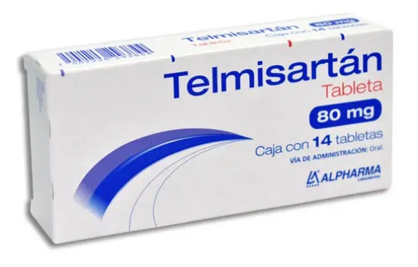 Telmisartán Tableta 80 mg Caja con 14 tabletas