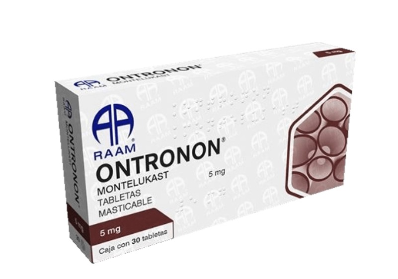 ONTRONON Montelukast Tableta masticables 5mg Caja con 30 tabletas masticables
