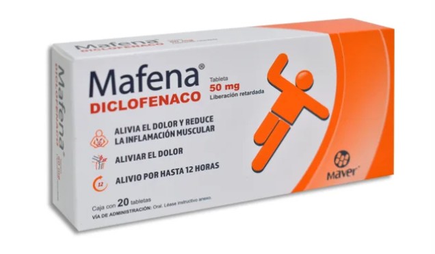 Mafena Diclofenaco 50 mg Caja C/20 Tabletas