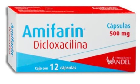 Amifarin Dicloxacilina 500 mg Caja C/12 Cápsulas