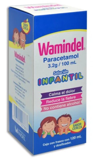 WAMINDEL Paracetamol Solución 3.2g/100ml Caja con frasco con 120 ml