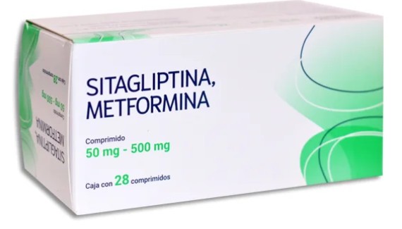 Sitagliptina/Metformina Comprimido 50 mg/500 mg Caja con 28 comprimidos