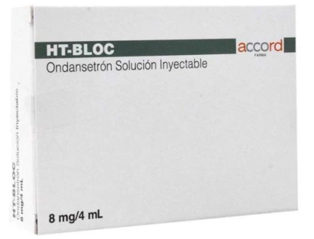 HT-BLOC Ondansetrón Solución Inyectable 8mg/4mL Caja con 3 Ámpulas