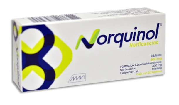 NORQUINOL Norfloxacino Tableta 400mg Caja con 20 tabletas
