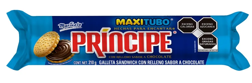Principe con relleno sabor chocolate Maxi Tubo