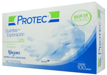Guantes para Exploración de Látex Protec No Estéril Chico (Caja con 100 piezas)
