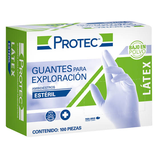 Guantes para Exploración de Látex Protec Estéril (Caja con 100 piezas)