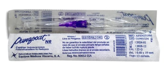 Catéter Intravenoso Periférico Punzocat Calibre 23 (Morado / 1 pieza)