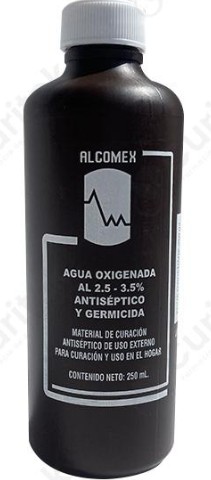 Agua Oxigenada Alcomex Antiséptico y Germicida 250 ml