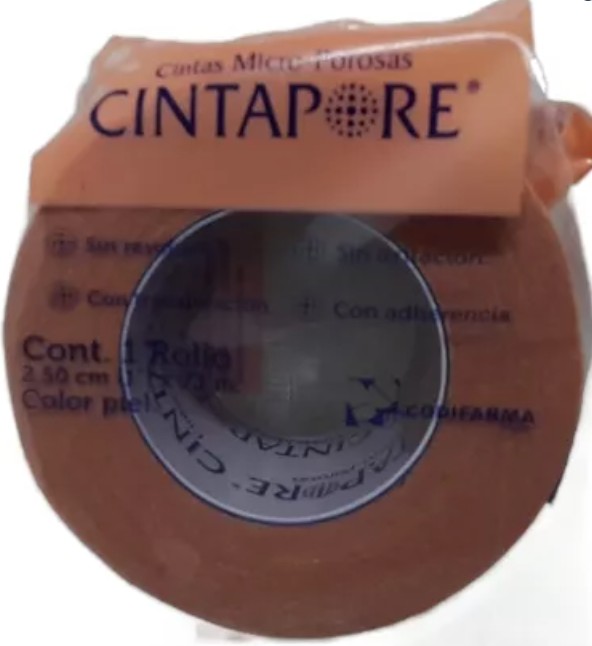 Cintapore Cinta Microporosa Color Piel 2.50 cm x 5 m (1 Rollo)