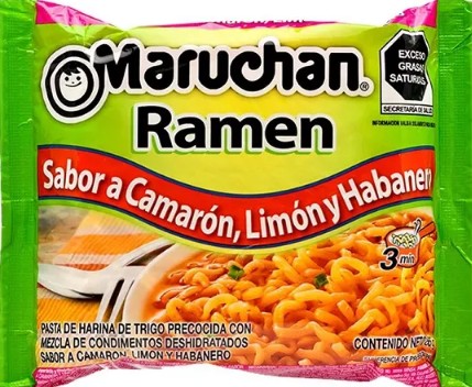 Sopa Maruchan ramen camarón limón habanero 85 g