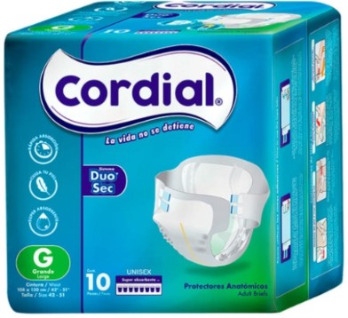 Pañal Cordial Adulto Grande 10 PZS