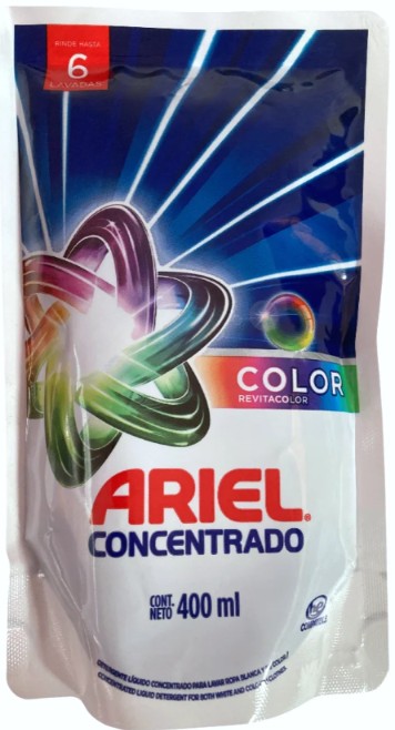 Detergente Líquido Ariel Revitacolor Limpieza A La Primera En Colores 400ml