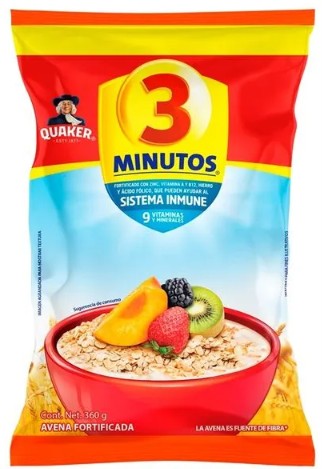 Avena 3 minutos Quaker y semola de trigo 360 g