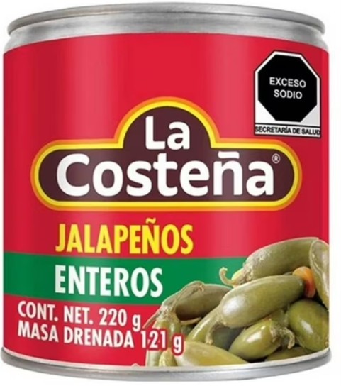 Chiles jalapeños La Costeña enteros en escabeche 220 g