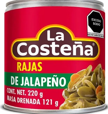 Jalapeños La costeña rajas verdes 220 g