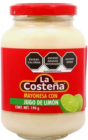 Mayonesa con jugo de limón La Costeña 190 g