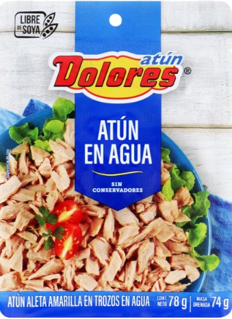 Atún Dolores en Agua, 78 gr.