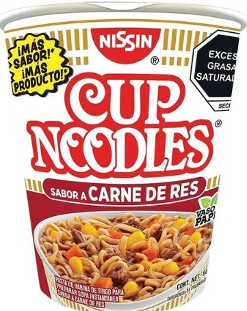 Sopa Nissin cup noodles carne de res 68 g