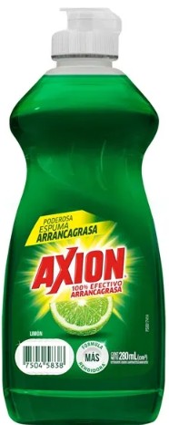 Detergente lavatrastes líquido Axion limón de 280 ml