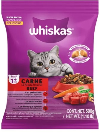 Alimento para gato Whiskas adulto carne original 500 g