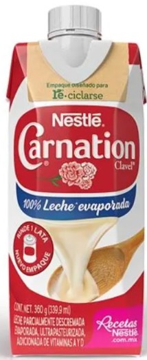 Leche Evaporada Nestlé Carnation Clavel Original envase 360 g